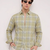 Yellow Checkered Casual Designer Men's Shirt