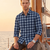 Blue Checkered Printed Casual Designer Men's Shirt
