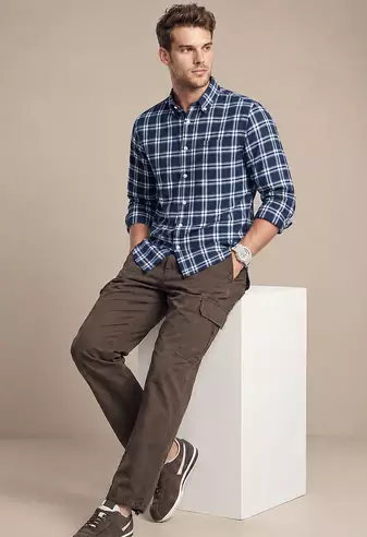 Blue Checkered Printed Casual Designer Men's Shirt