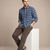 Blue Checkered Printed Casual Designer Men's Shirt