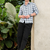 White Checkered Casual Men's Shirt