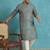 Men’s blue silk blend printed kurta with trouser set – stylish ethnic wear for wedding & festive occasions