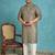 Men’s olive silk blend printed kurta with trouser set – stylish ethnic wear for wedding & festive occasions
