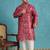 Men’s maroon silk blend printed kurta with trouser set – stylish ethnic wear for wedding & festive occasions