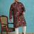 Men’s purple silk blend printed kurta with trouser set – stylish ethnic wear for wedding & festive occasions