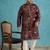 Men’s purple silk blend printed kurta with trouser set – stylish ethnic wear for wedding & festive occasions