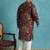 Men’s purple silk blend printed kurta with trouser set – stylish ethnic wear for wedding & festive occasions