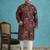 Men’s purple silk blend printed kurta with trouser set – stylish ethnic wear for wedding & festive occasions