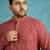 Men’s red embroidered viscose rayon kurta – traditional ethnic wear for wedding & festive occasions