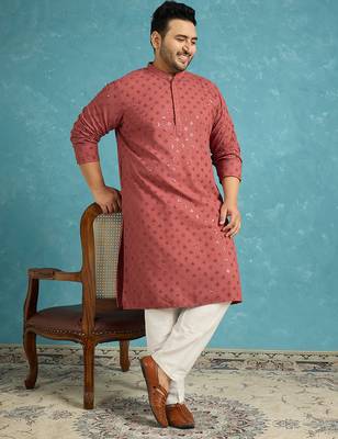 Men’s red embroidered viscose rayon kurta – traditional ethnic wear for wedding & festive occasions 1