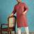Men’s red embroidered viscose rayon kurta – traditional ethnic wear for wedding & festive occasions