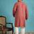 Men’s red embroidered viscose rayon kurta – traditional ethnic wear for wedding & festive occasions