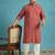 Men’s red embroidered viscose rayon kurta – traditional ethnic wear for wedding & festive occasions