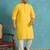 yellow embroidered viscose rayon kurta traditional ethnic wear for wedding & festive occasions