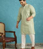 green embroidered viscose rayon kurta traditional ethnic wear for wedding & festive occasions