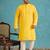yellow embroidered viscose rayon kurta traditional ethnic wear for wedding & festive occasions