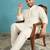 off white embroidered viscose rayon kurta