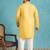 yellow embroidered viscose rayon kurta traditional ethnic wear for wedding & festive occasions