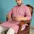 Men’s mauve embroidered viscose rayon kurta – traditional ethnic wear for wedding & festive occasions