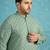 Men’s green embroidered viscose rayon kurta – traditional ethnic wear for wedding & festive occasions