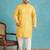 yellow embroidered viscose rayon kurta traditional ethnic wear for wedding & festive occasions