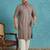 grey embroidered viscose rayon kurta traditional ethnic wear for wedding & festive occasions