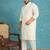 off white embroidered viscose rayon kurta