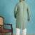 Men’s green embroidered viscose rayon kurta – traditional ethnic wear for wedding & festive occasions
