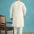 off white embroidered viscose rayon kurta