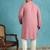 Men’s mauve embroidered viscose rayon kurta – traditional ethnic wear for wedding & festive occasions