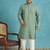 Men’s green embroidered viscose rayon kurta – traditional ethnic wear for wedding & festive occasions