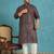 violet printed silk blend kurta traditional ethnic wear for wedding & festive occasions