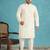 off white embroidered viscose rayon kurta