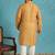 mustard printed silk blend kurta traditional ethnic wear for wedding & festive occasions
