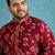 red printed silk blend kurta traditional ethnic wear for wedding & festive occasions