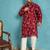 red printed silk blend kurta traditional ethnic wear for wedding & festive occasions