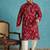 red printed silk blend kurta traditional ethnic wear for wedding & festive occasions
