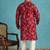 red printed silk blend kurta traditional ethnic wear for wedding & festive occasions