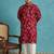 red printed silk blend kurta traditional ethnic wear for wedding & festive occasions