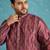 purple printed silk blend kurta traditional ethnic wear for wedding & festive occasions