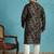 black printed silk blend kurta