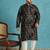 black printed silk blend kurta