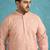 peach embroidered viscose rayon kurta