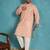 peach embroidered viscose rayon kurta