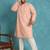 peach embroidered viscose rayon kurta