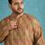 green printed silk blend kurta traditional ethnic wear for wedding & festive occasions