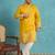 yellow embroidered silk blend kurta traditional ethnic wear for wedding & festive occasions