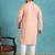 peach embroidered viscose rayon kurta