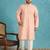 peach embroidered viscose rayon kurta
