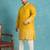 yellow embroidered silk blend kurta traditional ethnic wear for wedding & festive occasions